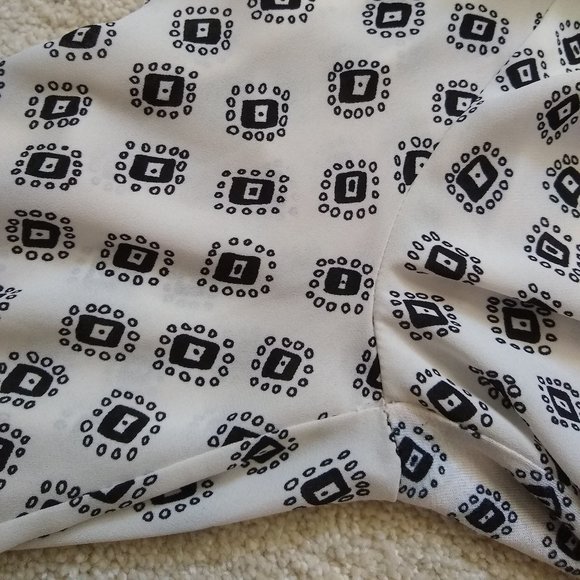 LOFT black white print mixed media boho blouse top XXS - Picture 15 of 15